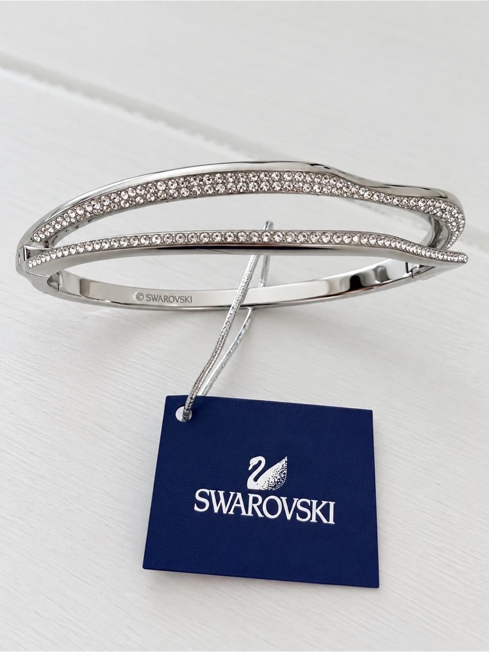 Swarovski Silver Crystal Double Wave Bracelet